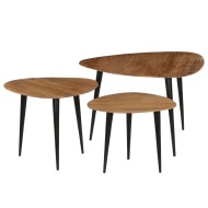 vidaXL 3-dielna sada konferenčných stolíkov, masívne akáciové drevo - cena, porovnanie