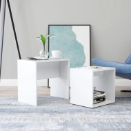 vidaXL  Sada konferenčných stolíkov biela 48x30x45 cm drevotrieska - cena, porovnanie
