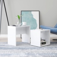 vidaXL Sada konferenčných stolíkov lesklá biela 48x30x45 cm drevotrieska - cena, porovnanie