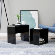 vidaXL Sada konferenčných stolíkov lesklá čierna 48x30x45 cm drevotrieska - cena, porovnanie