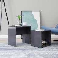 vidaXL Sada konferenčných stolíkov lesklá sivá 48x30x45 cm drevotrieska - cena, porovnanie
