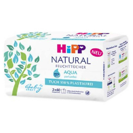 Hipp Babysanft Čistiace vlhčené obrúsky Aqua Natural 2x60ks