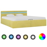 vidaXL  Hydraulický posteľný rám+úložný priestor, LED, látka 160x200 cm - cena, porovnanie