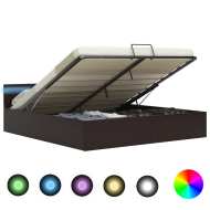 vidaXL  Hydraulický posteľný rám+úložný priestor, LED, umelá koža 160x200 cm - cena, porovnanie
