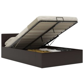 vidaXL Hydraulický posteľný rám+úložný priestor, umelá koža 120x200 cm