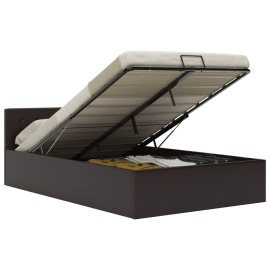 vidaXL Hydraulický posteľný rám+úložný priestor, umelá koža 140 200 cm