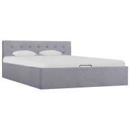 vidaXL  Hydraulický posteľný rám s úložným priestorom sivý 140 200 cm látkový - cena, porovnanie