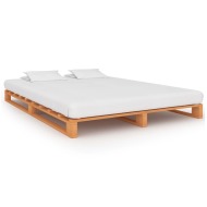 vidaXL Paletový posteľný rám, hnedý, borovicový masív 140x200 cm