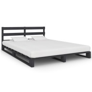 vidaXL Paletový posteľný rám sivý 120x200 cm masívne borovicové drevo - cena, porovnanie