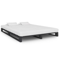 vidaXL Paletový posteľný rám sivý 140x200 cm masívne borovicové drevo - cena, porovnanie