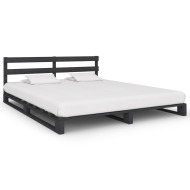 vidaXL Paletový posteľný rám sivý 160x200 cm masívne borovicové drevo - cena, porovnanie