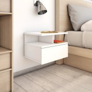 vidaXL Nástenný nočný stolík lesklý biely 40x31x27 cm drevotrieska - cena, porovnanie