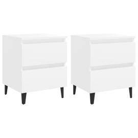 vidaXL Nočné stolíky 2 ks biele 40x35x50 cm drevotrieska