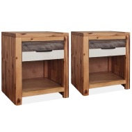 vidaXL  Nočné stolíky, 2 ks, masívne akáciové drevo, 40x30x48 cm - cena, porovnanie