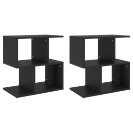 vidaXL Nočné stolíky 2 ks čierne 50x30x51,5 cm drevotrieska