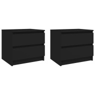 vidaXL Nočné stolíky 2 ks čierne 50x39x43,5 cm drevotrieska - cena, porovnanie