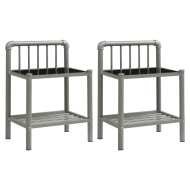 vidaXL Nočné stolíky 2 ks sivé a čierne kov a sklo - cena, porovnanie