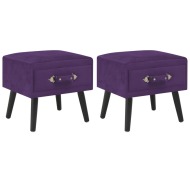 vidaXL Nočné stolíky 2 ks tmavofialové 40x35x40 cm zamatové - cena, porovnanie
