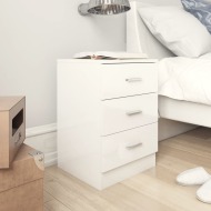 vidaXL Nočný stolík, lesklý biely 38x35x56 cm, drevotrieska - cena, porovnanie