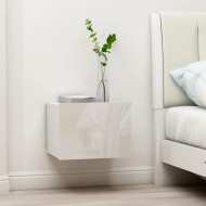 vidaXL Nočný stolík, lesklý biely 40x30x30 cm, drevotrieska - cena, porovnanie