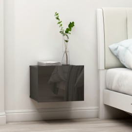 vidaXL Nočný stolík, lesklý sivý 40x30x30 cm, drevotrieska