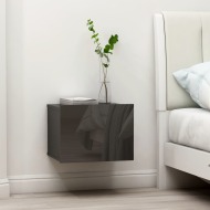 vidaXL Nočný stolík, lesklý sivý 40x30x30 cm, drevotrieska - cena, porovnanie
