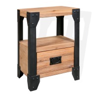 vidaXL Nočný stolík, masívne akáciové drevo, oceľ, 40x30x54 cm - cena, porovnanie