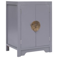 vidaXL Nočný stolík, sivý 38x28x52 cm, drevo paulovnie - cena, porovnanie