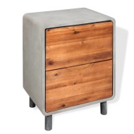 vidaXL Nočný stolík, betón a akáciové drevo, 40x30x50 cm - cena, porovnanie