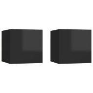 vidaXL Nočné stolíky 2 ks vysokolesklé čierne 30,5x30x30 cm drevotrieska - cena, porovnanie