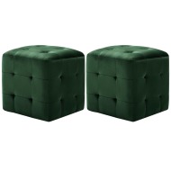 vidaXL Nočné stolíky 2 ks zelené 30x30x30 cm zamatová látka - cena, porovnanie