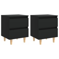 vidaXL Nočné stolíky s nohami z borovicového dreva 2 ks čierne 40x35x50 cm - cena, porovnanie