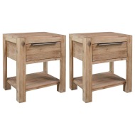 vidaXL  Nočné stolíky so zásuvkami 2ks 40x30x48 cm masívne akáciové drevo - cena, porovnanie