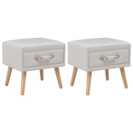 vidaXL Nočné stolíky z umelej kože 2 ks biele 40x35x40 cm - cena, porovnanie