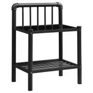 vidaXL Nočný stolík čierny 45x34,5x62,5 cm kov a sklo - cena, porovnanie