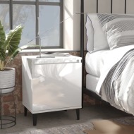 vidaXL Nočný stolík kovové nohy lesklý biely 40x30x50 cm - cena, porovnanie