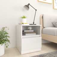 vidaXL Nočný stolík lesklý biely 40x40x50 cm drevotrieska - cena, porovnanie