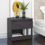 vidaXL Nočný stolík lesklý sivý 40x30x39 cm drevotrieska - cena, porovnanie