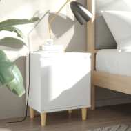 vidaXL Nočný stolík nohy z masívneho dreva biely 40x30x50 cm - cena, porovnanie