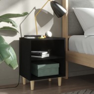 vidaXL Nočný stolík nohy z masívneho dreva čierny 40x30x50 cm - cena, porovnanie