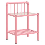 vidaXL Nočný stolík ružový a priehľadný 45x34,5x62,5 cm kov a sklo - cena, porovnanie