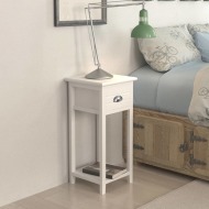 vidaXL  Nočný stolík s 1 zásuvkou, biely - cena, porovnanie
