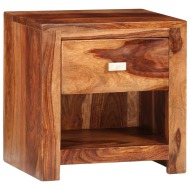vidaXL Nočný stolík s 1 zásuvkou, drevený masív sheesham - cena, porovnanie
