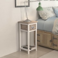 vidaXL Nočný stolík s 1 zásuvkou, hnedý a biely - cena, porovnanie