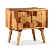 vidaXL Nočný stolík s 1 zásuvkou, masívne sheeshamové drevo - cena, porovnanie