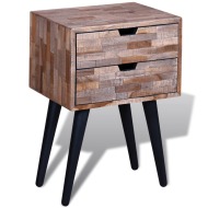 vidaXL Nočný stolík s 2 zásuvkami, recyklované tíkové drevo - cena, porovnanie