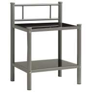 vidaXL Nočný stolík sivý a čierny 45x34,5x60,5 cm kov a sklo - cena, porovnanie