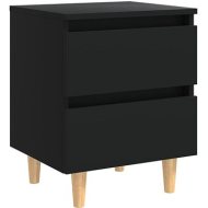 vidaXL Nočný stolík s nohami z borovicového dreva čierny 40x35x50 cm - cena, porovnanie
