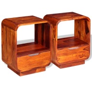 vidaXL Nočný stolík so zásuvkou 2 ks z dreveného masívu sheesham 40x30x50 cm - cena, porovnanie