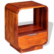 vidaXL Nočný stolík so zásuvkou, masívne sheeshamové drevo 40x30x50 cm - cena, porovnanie